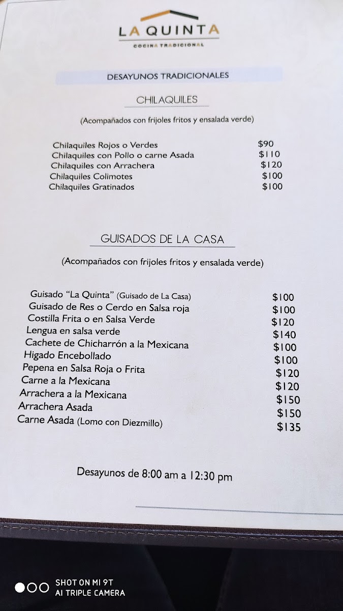 La Quinta Autlan Menu - Image 1